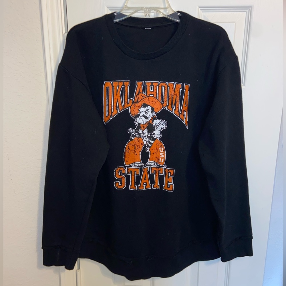 Vintage NCAA Oklahoma State Black/Orange Football Sweatshirt Size XL
